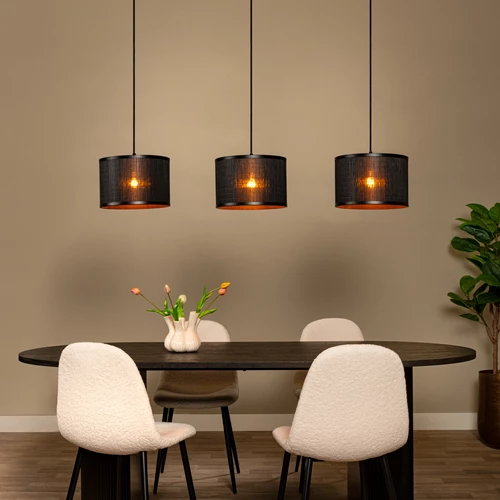 Lucide TAGALOG - Hanglamp - Ø 40 cm - 3xE27 - Zwart | Essential - sfeer 1